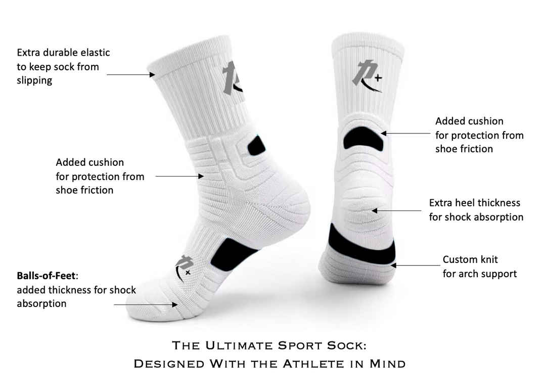 R+ Semi-Compression Ultimate Support Athletic Sock (Crew)